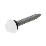 12g (5.50mm) x 25mm Full Thread NEO Dover White Hex Flange Timber T17 Cladding Screw Galvanised