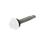 10g (4.80mm) x 25mm Full Thread NEO Dover White Hex Flange (5/16