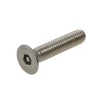 M6 x 1.00p Metric Coarse Stainless A2-70 G304 Countersunk Post Hex (4mm) Security Machine Screws