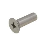 M5 x 23mm (OAL) x 6.35mm (D) Metric Coarse Stainless A4-70 G316 Countersunk Post Phillips (PH3) Barrel Nut / Anchor