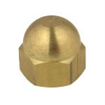 M5 x 0.80p Metric Coarse Brass 1 Piece Dome Nuts Low Tensile DIN 1587