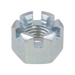 M20 x 1.50p Metric Fine Zinc Class 5 Hex Slotted Castle Nuts Low Tensile DIN 935