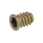 M8 x 18mm Metric Coarse Zinc Countersunk Threaded Timber Insert Nuts (8mm Key) Low Tensile