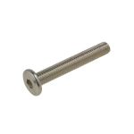 M8 x 1.25p Metric Coarse Nickel Plated JCB Furniture Connector Socket (5mm Key) Screw Low Tensile Class 4.6
