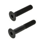 M12 x 1.75p Metric Coarse Plain Black Uncoated Class 12.9 Countersunk Head Socket (8mm Key) Screws DIN 7991