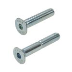M10 x 1.50p Metric Coarse Zinc Class 12.9 Countersunk Head Socket (6mm Key) Screws DIN 7991
