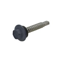 10g (4.80mm) x 25mm Full Thread NEO Ironstone Hex Flange (5/16") Coarse Metal Self Drilling Cladding Screw Galvanised