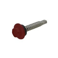 10g (4.80mm) x 25mm Full Thread NEO Manor Red Hex Flange (5/16") Coarse Metal Self Drilling Cladding Screw Galvanised