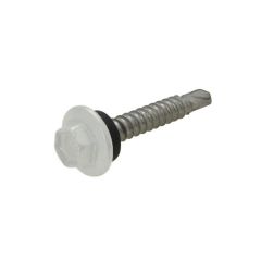 10g (4.80mm) x 25mm Full Thread NEO Shale Grey Hex Flange (5/16") Coarse Metal Self Drilling Cladding Screw Galvanised