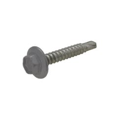 12g (5.50mm) x 20mm Full Thread Basalt Hex Flange (5/16") Coarse Metal Self Drilling Shed Screw Galvanised