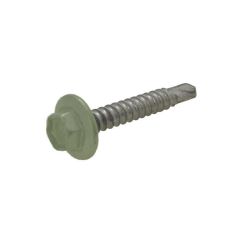 12g (5.50mm) x 20mm Full Thread NEO Pale Eucalypt Hex Flange (5/16") Coarse Metal Self Drilling Shed Screw Galvanised