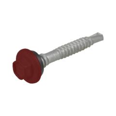 12g (5.50mm) x 39mm Top Grip NEO Manor Red Hex Flange (5/16") Coarse Metal Roofing Screw Galvanised