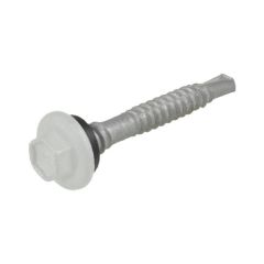 12g (5.50mm) x 39mm Top Grip NEO Shale Grey Hex Flange (5/16") Coarse Metal Roofing Screw Galvanised