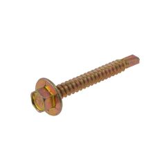 8g (4.20mm) Zinc Yellow Hex Flange (1/4") Coarse Metal Self Drilling Screws