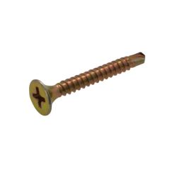 6g (3.50mm) Zinc Yellow Bugle (PH2) Plasterboard Fine Metal Self Drilling Screws
