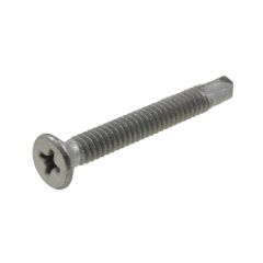 8g (4.20mm) Galvanised Countersunk Phillips (PH2) Coarse Metal Self Drilling Screws