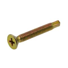6g (3.50mm) Zinc Yellow Countersunk Phillips (PH2) Coarse Metal Self Drilling Screws