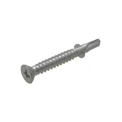 8g (4.20mm) Galvanised Countersunk Wing Phillips (PH2) Coarse Metal Self Drilling Screws