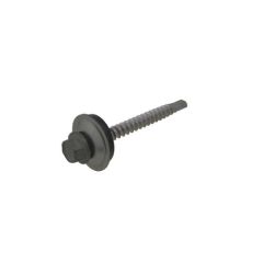 14g (6.30mm) x 53mm Full Thread Woodland Grey Cyclone BRA / Multiseal Hex Flange (3/8") Metal Roofing Screw Galvanised