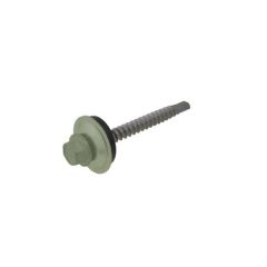 14g (6.30mm) x 65mm Full Thread Pale Eucalypt Cyclone BRA / Multiseal Hex Flange (3/8") Metal Roofing Screw Galvanised