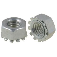 M5 x 0.80p Metric Coarse Zinc Class 5 Hex K-Lock Nut & Tooth Lock Washer DIN 934K