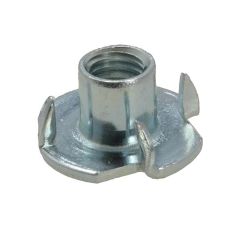 M4 x 0.70p x 8mm Metric Coarse Zinc Tee Nuts 4 Prong Low Tensile