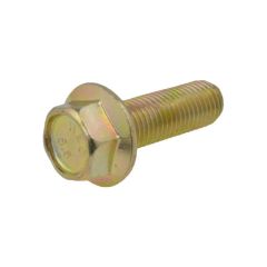 M12 x 1.25p Metric Extra Fine Zinc Yellow (16mm AF) Hex Flange Serrated Bolts Class 8.8 High Tensile DIN 6921