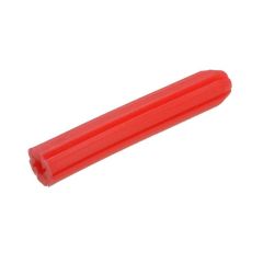 6mm x 50mm Red PVC Masonry Wallplugs to suit 8-9g Screws