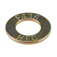 1/4" x 5/8" (M6 x 16mm) Zinc Yellow Flat Washers High Tensile ASTM F436M