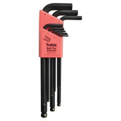 9 Pce -  1.5mm to 10mm Metric Bondhus ProHold Hex Ball End Allen Key Set 74999