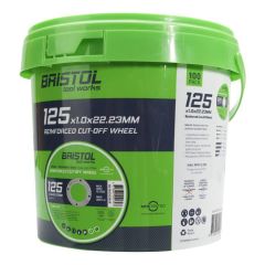 Bucket of 100 - 125mm x 1mm Bristol Cutting Discs for Metal & Stainless Steel
