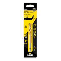 11.5mm Alpha Hex Drive Gold Series HSS Impact Jobber Drill Bit - 1 Pack Carded C9QRM115