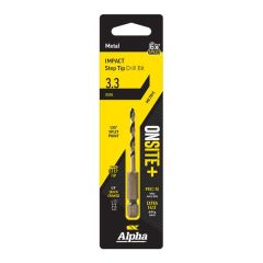 3.3mm Alpha ONSITE+ Impact Step Tip Drill Bit - 1 Pack Carded C9STQRM033