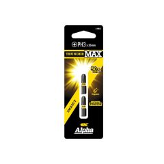 PH3 x 25mm Alpha ThunderMAX Impact Phillips Insert Driver Bit - 2 Pack Carded CPH325SM