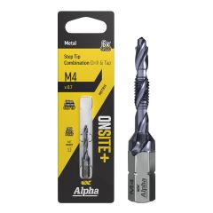 M4 x 0.70p Metric Coarse Alpha ONSITE+ Step Tip Combination Drill & Tap - 1 Pack Carded DTSTM040