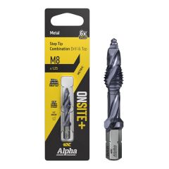 M8 x 1.25p Metric Coarse Alpha ONSITE+ Step Tip Combination Drill & Tap - 1 Pack Carded DTSTM080