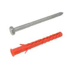 10mm x 80mm Galvanised Mungo MB-SSF Frame Anchor Nylon Plug + Hex Screws