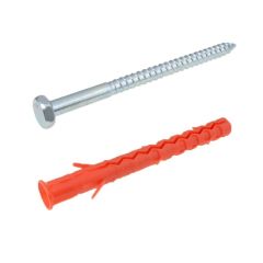 10mm x 80mm Zinc Mungo MB-SSF Frame Anchor Nylon Plug + Hex Screws