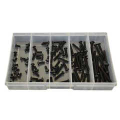 100 Piece M4 Button Socket Screw High Tensile Plain Black Uncoated Assortment Grab Kit103