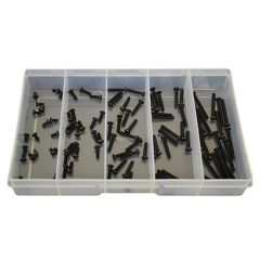 100 Piece M3 Button Socket Screw High Tensile Plain Black Uncoated Assortment Grab Kit106