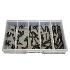 100 Piece M3 Socket Cap Screw High Tensile Plain Black Uncoated Assortment Grab Kit109