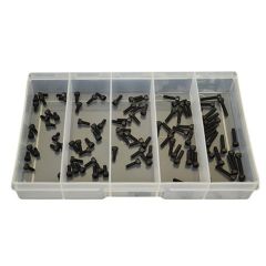 100 Piece M3 Socket Cap Screw High Tensile Plain Black Uncoated Assortment Grab Kit111