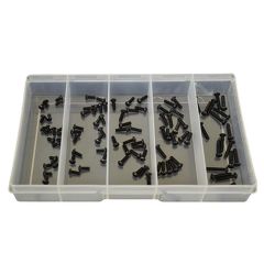 100 Piece M3 Button Socket Screw High Tensile Plain Black Uncoated Assortment Grab Kit112