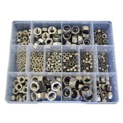 330 Piece M3 M4 M5 M6 M8 M10 M12 Hex + Nyloc Nut Stainless G304 Assortment Grab Kit11