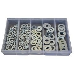 150 Piece M5 M6 M8 M10 M12 Flat Washer Zinc Assortment Grab Kit140
