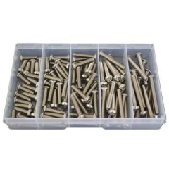 96 Piece M6 Button Post Torx (T30) Security Machine Screw Stainless G304 Assortment Grab Kit151