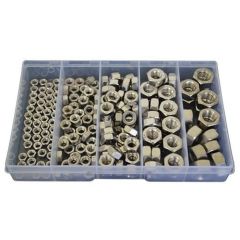190 Piece M5 M6 M8 M10 M12 Hex Standard Nut Stainless G304 Assortment Grab Kit171