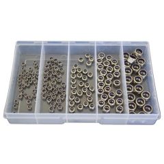 150 Piece M3 M4 M5 M6 M8 Nyloc Nut Stainless G304 Assortment Grab Kit182