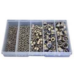 225 Piece M4 M5 M6 M8 M10 Nyloc Nut Stainless G304 Assortment Grab Kit185
