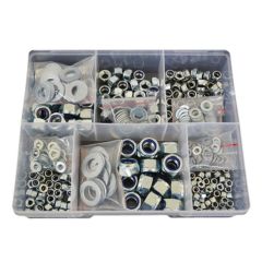 420 Piece M4 M5 M6 M8 M10 M12 Washer + Nut Zinc Assortment Grab Kit21
